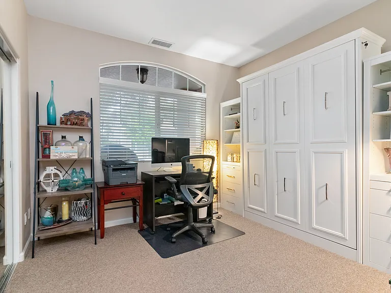 Downstairs bedroom with Murphy bed.