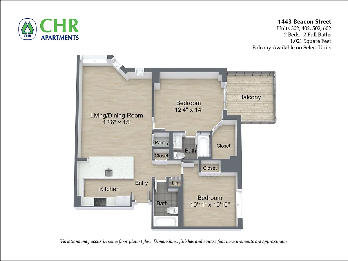 Floor plan 2 Bed/2 Bath
