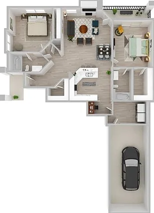 2 Bedroom | 2 Bath | 1059 SF | Attached Garage 2 Bedroom | 2 Bath | 1059 SF | Attached Garage