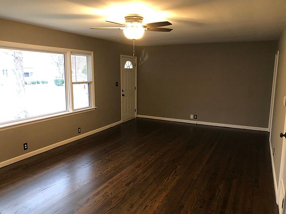 View from kitchen to living room and front door