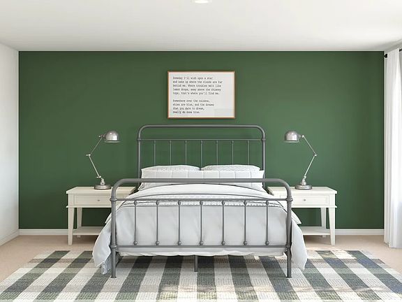 Primary suite with plush carpet