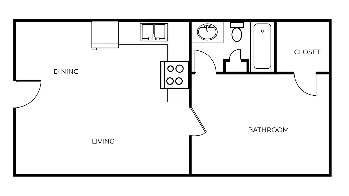 Floor plan A1 | 1 Bed | 1 Bath | Signature