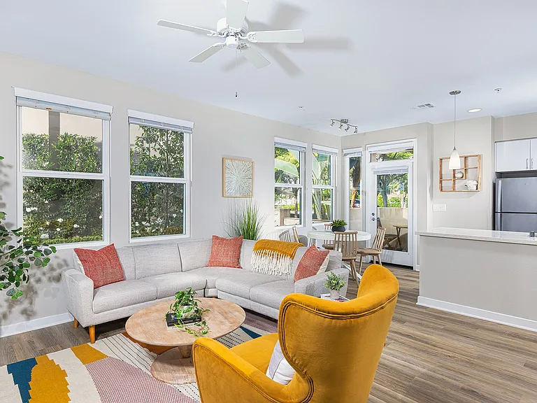 A modern living room that's perfect for relaxing or entertaining