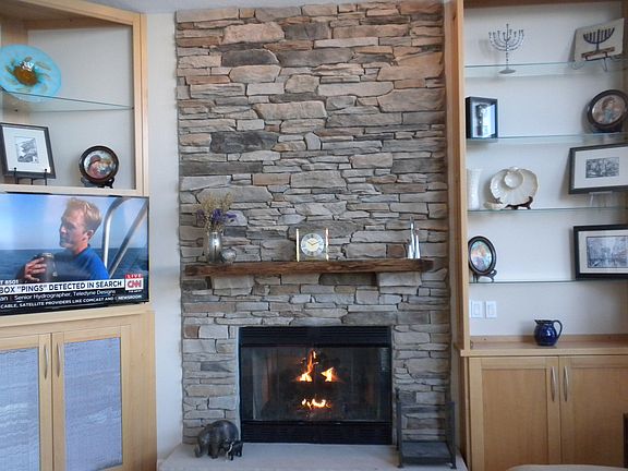 LR gas fireplace with blower