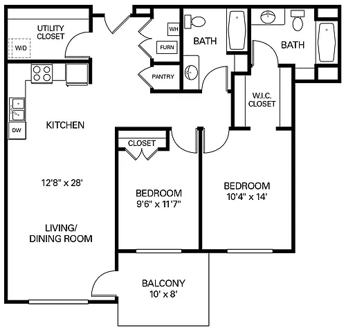 Floor plan 2BD-J
