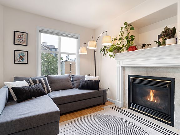 Spend cozy evenings by the easy-to- use gas fireplace.