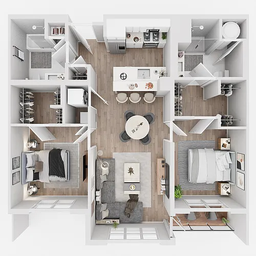 Floor plan 2 Bedroom 2 Bath