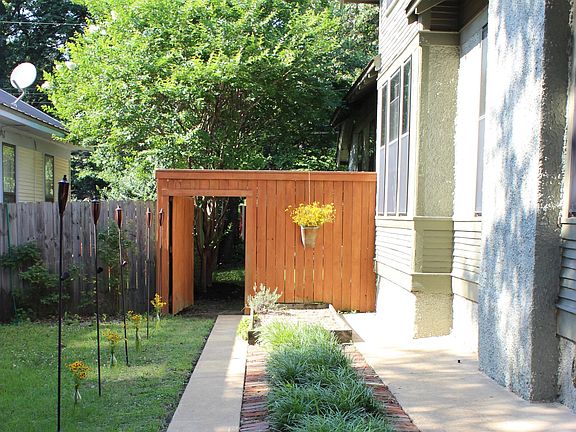 Our fence is tall, in great shape, and includes a key locked gate.
