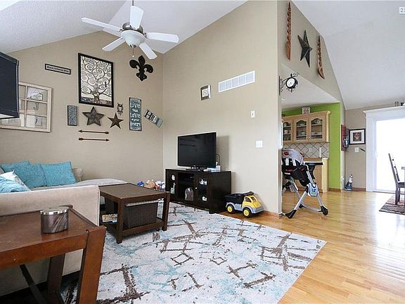View into the kitchen from the living area.