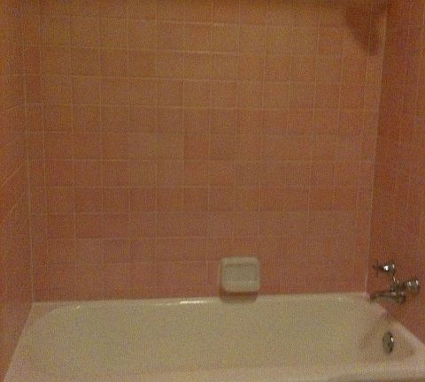 1940's tub and tile in bathroom