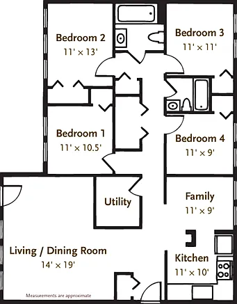 4 Bedroom 2 Bathroom Garden 4 Bedroom 2 Bathroom Garden