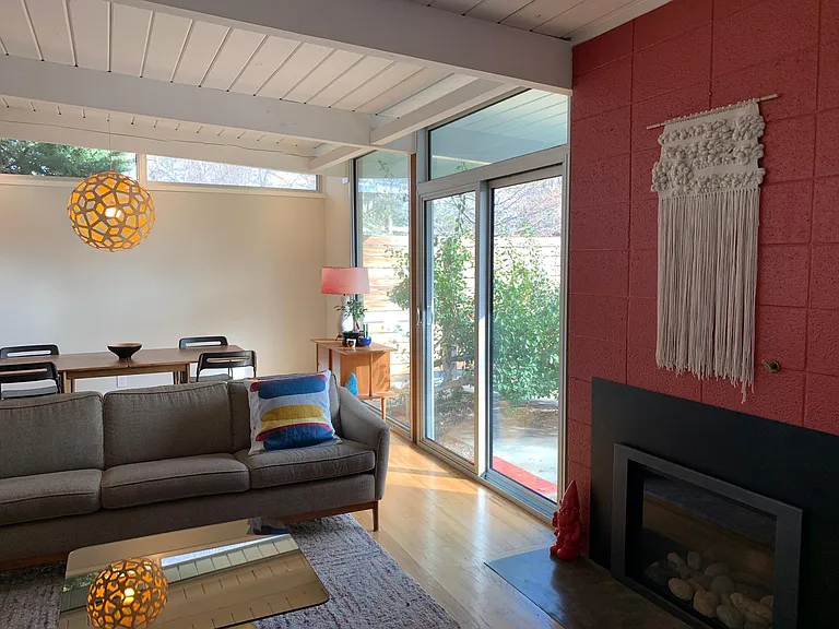 Living room with gas fireplace
