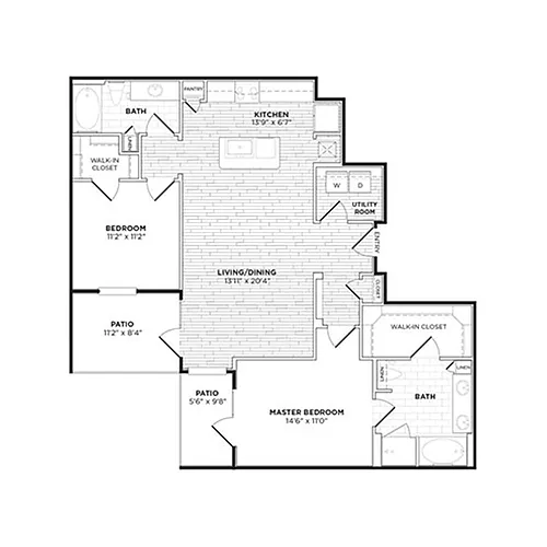 Floor plan B3A - Two Bedroom