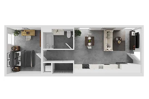 Floor plan 1 Bedroom / 1 Bath