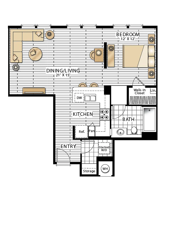 Floor plan Verona - One Bedrooms
