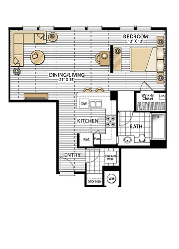 Floor plan Verona - One Bedrooms