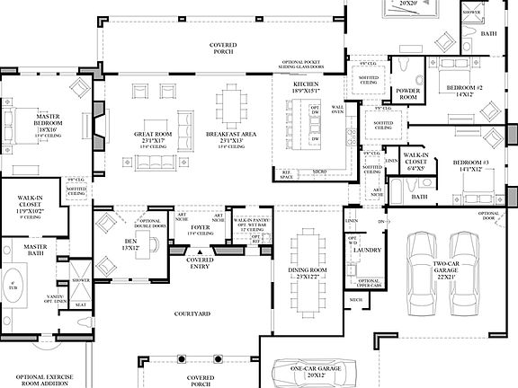 Floor Plan - Spanish Colonial Exterior Design