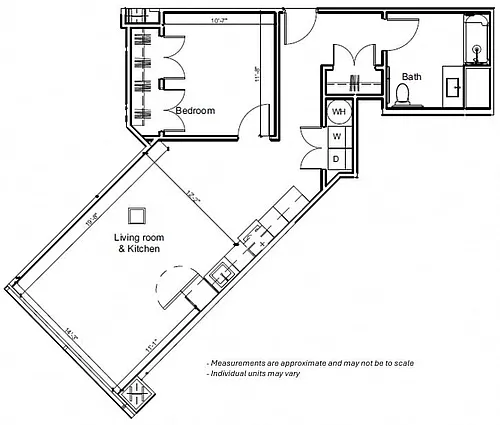 Floor plan 1BR 1H