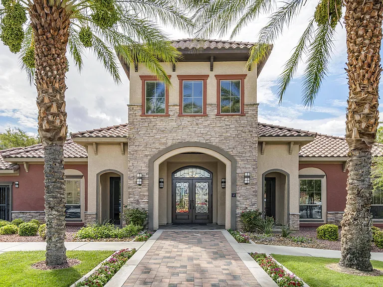 Grand entrance to Sonata Apartment Homes leasing office