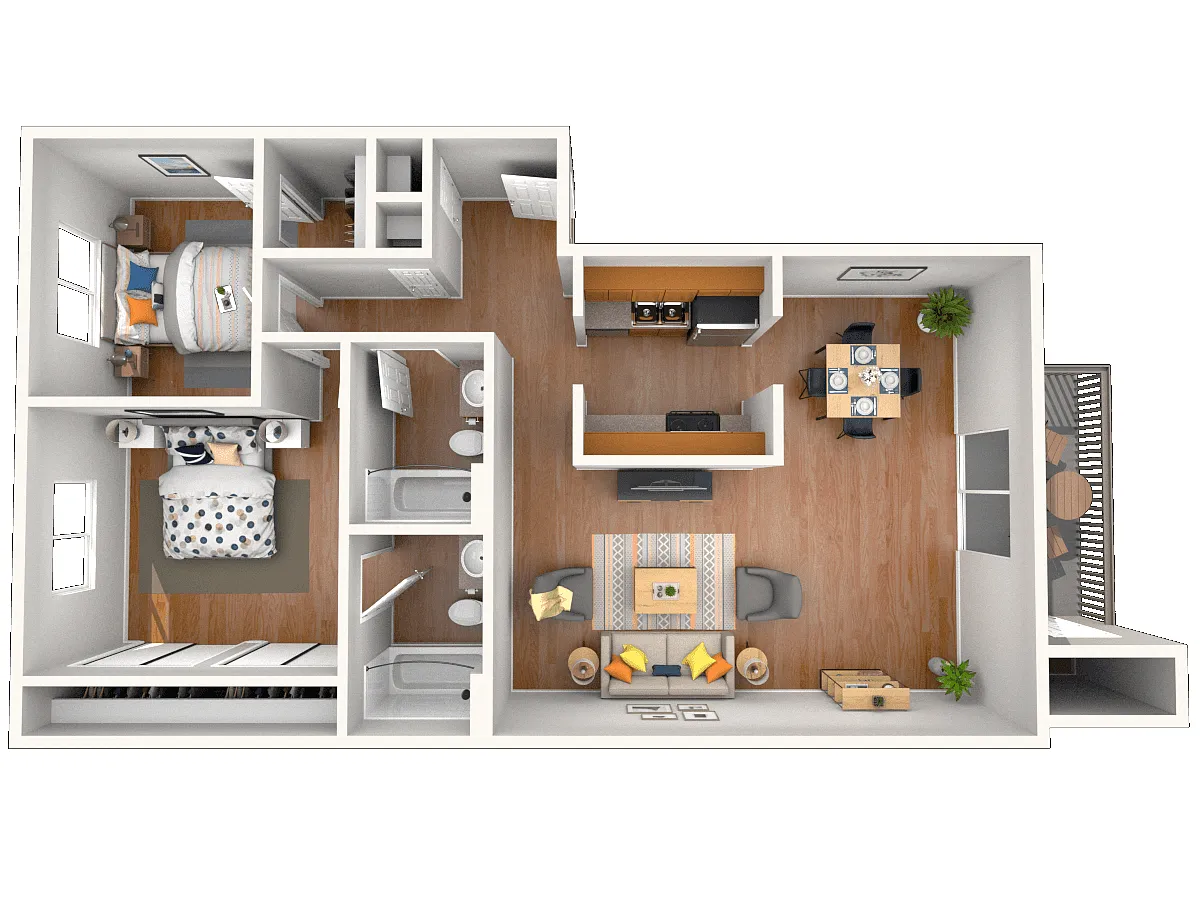 Floor plan 2 BED, 2 BATH