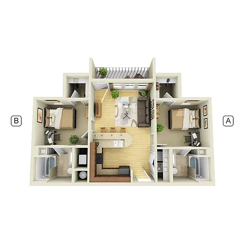 Floor plan 2 Bedroom 2 Bathroom