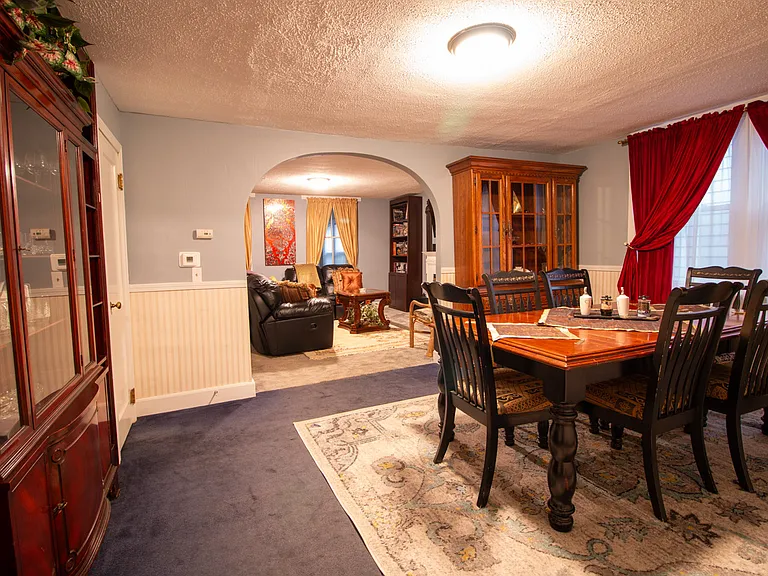 Dinning room/Living room open concept with built-in hutch Both areas are very spacious