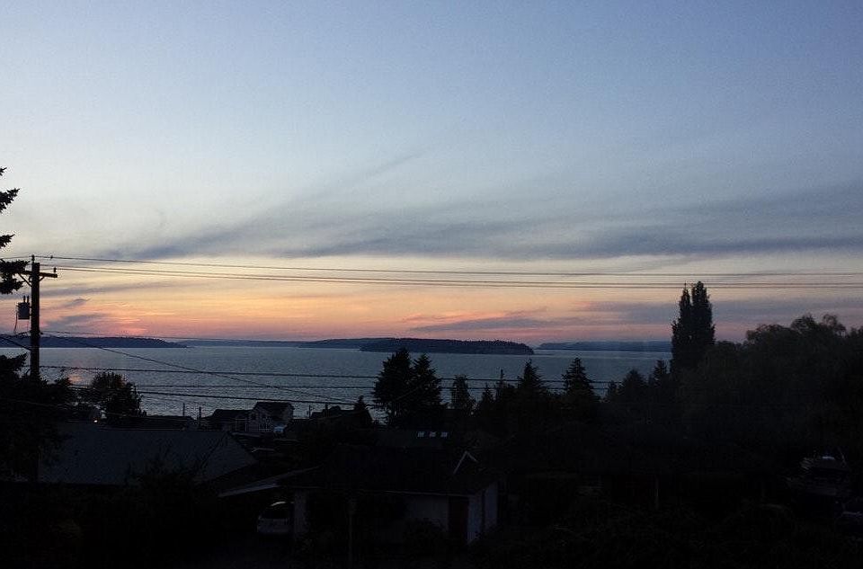 Panoramic sunset vista from the top unit.