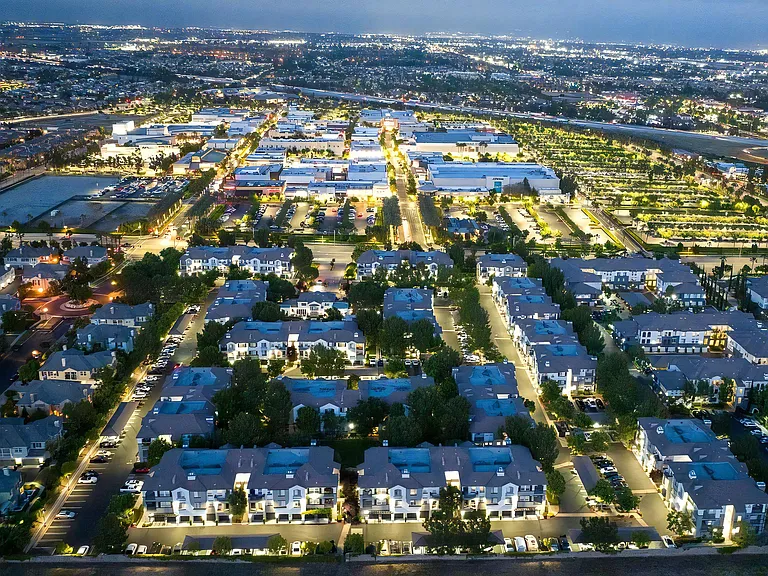 Aerial Night View of Villas at the Gardens Near Shopping and Dining