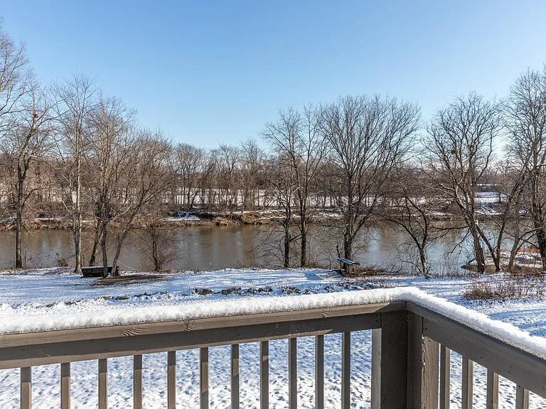 Deck overlooking the Winooski River.