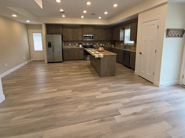 Looking from living room into the kitchen.