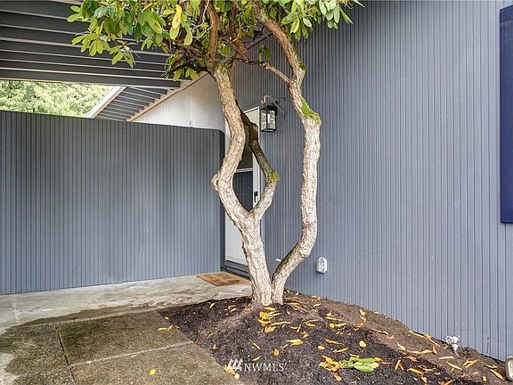 Covered entrance shelters the front porch. 