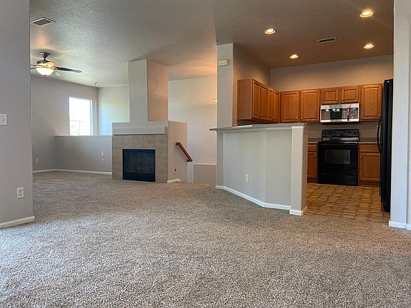 Kitchen, Living Room, and Dining Room