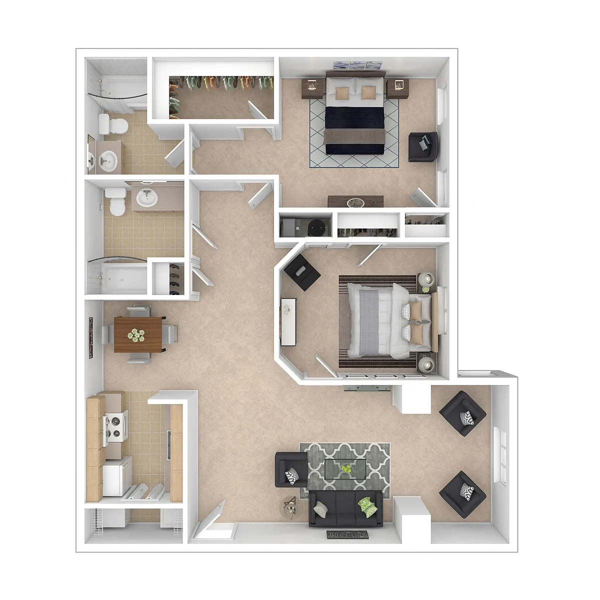 Floor plan 2 Bed 2 Bath