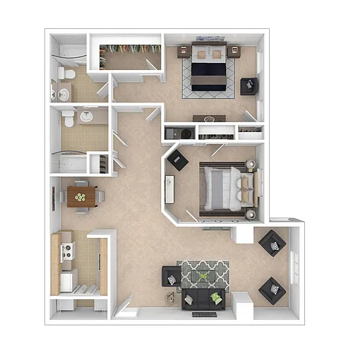 Floor plan 2 Bed 2 Bath