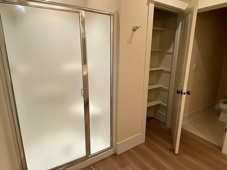 Master Bath Walk-in Shower, Linen Closet