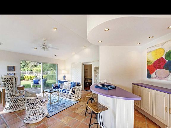 Living room and island