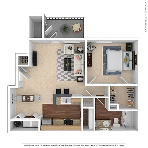 Floor plan 1 Bed 1 Bath