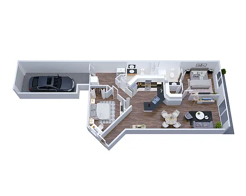 Floor plan B2 - (Garage Included with Rent)