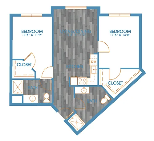 Floor plan 2X2 D