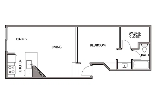 Floor plan Junior 1 Bedroom Suite