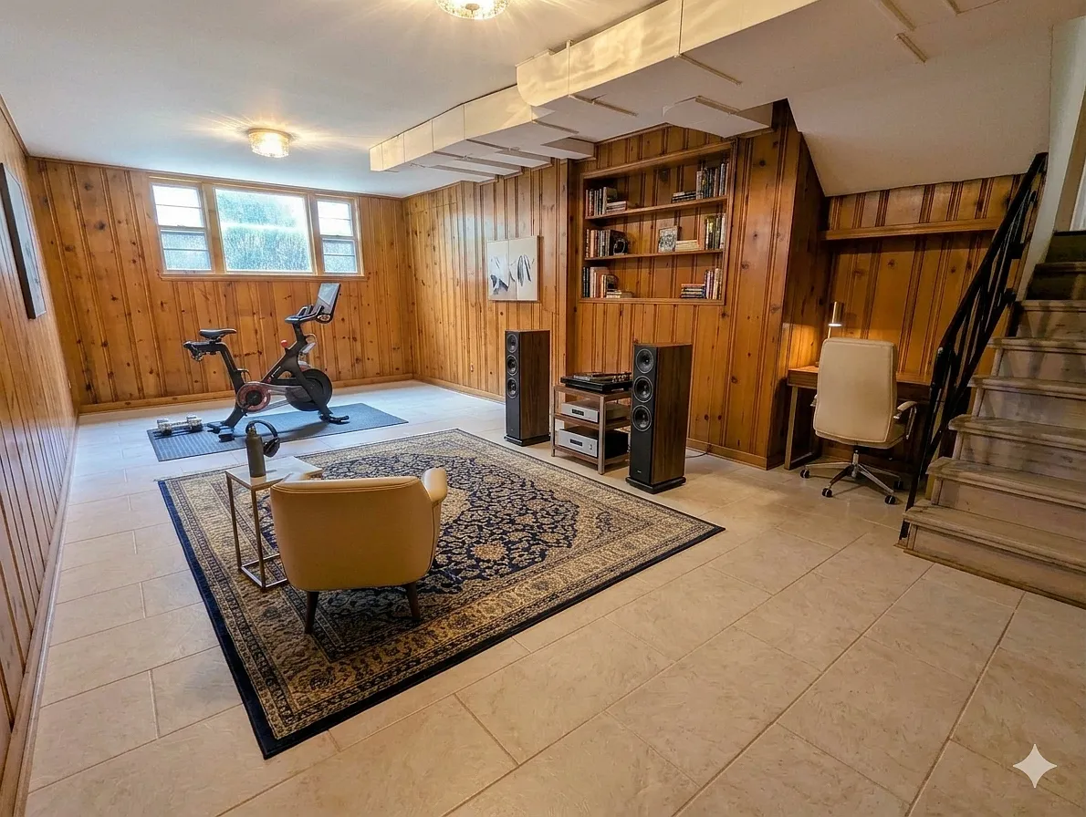Daylight Lower Level - Full Sized Windows and Perfect for a Home Gym, Media Lounge, Expansive Playroom, or a Quiet Hybrid Office Space - 1518 Clinton Pl