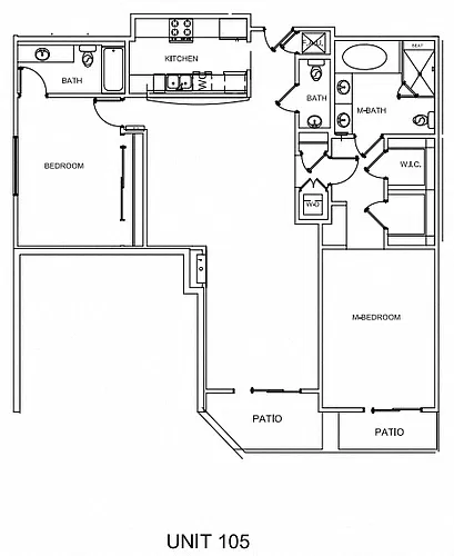 Floor plan 2 Beds, 2.5 Baths