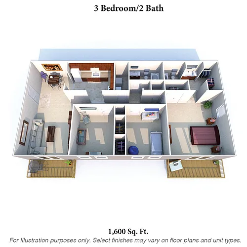 Floor plan 3 Bedroom 2 Bath