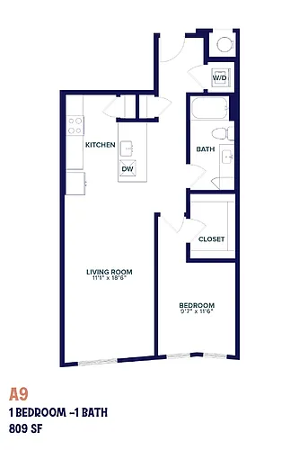 Floor plan Nita One Bedroom A9