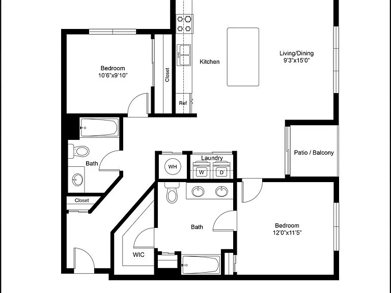 2 Bedroom | 2 Bath | 1216 SF 2 Bedroom | 2 Bath | 1216 SF