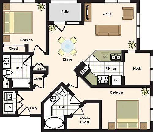 Floor plan B4 with Nook