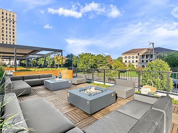 Outdoor Mezzanine with fire pits and seating