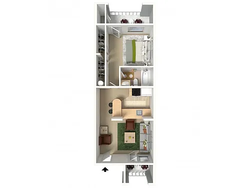 Floor plan A - 1 BR Sm