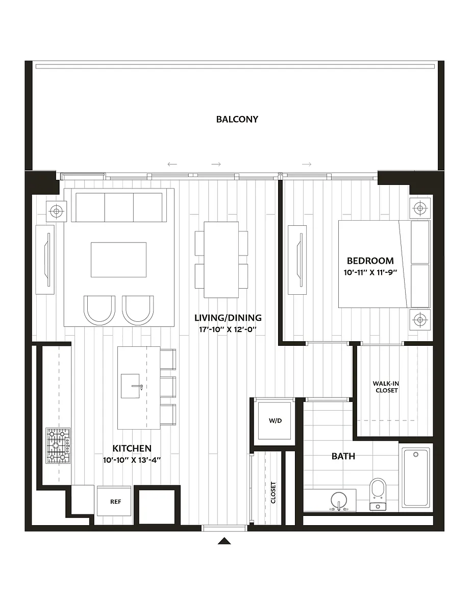 Floor plan 1 Bed/1 Bath-A1
