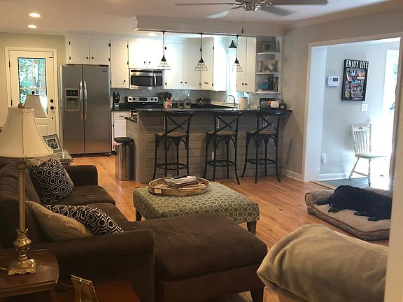 Open kitchen looking into the family room